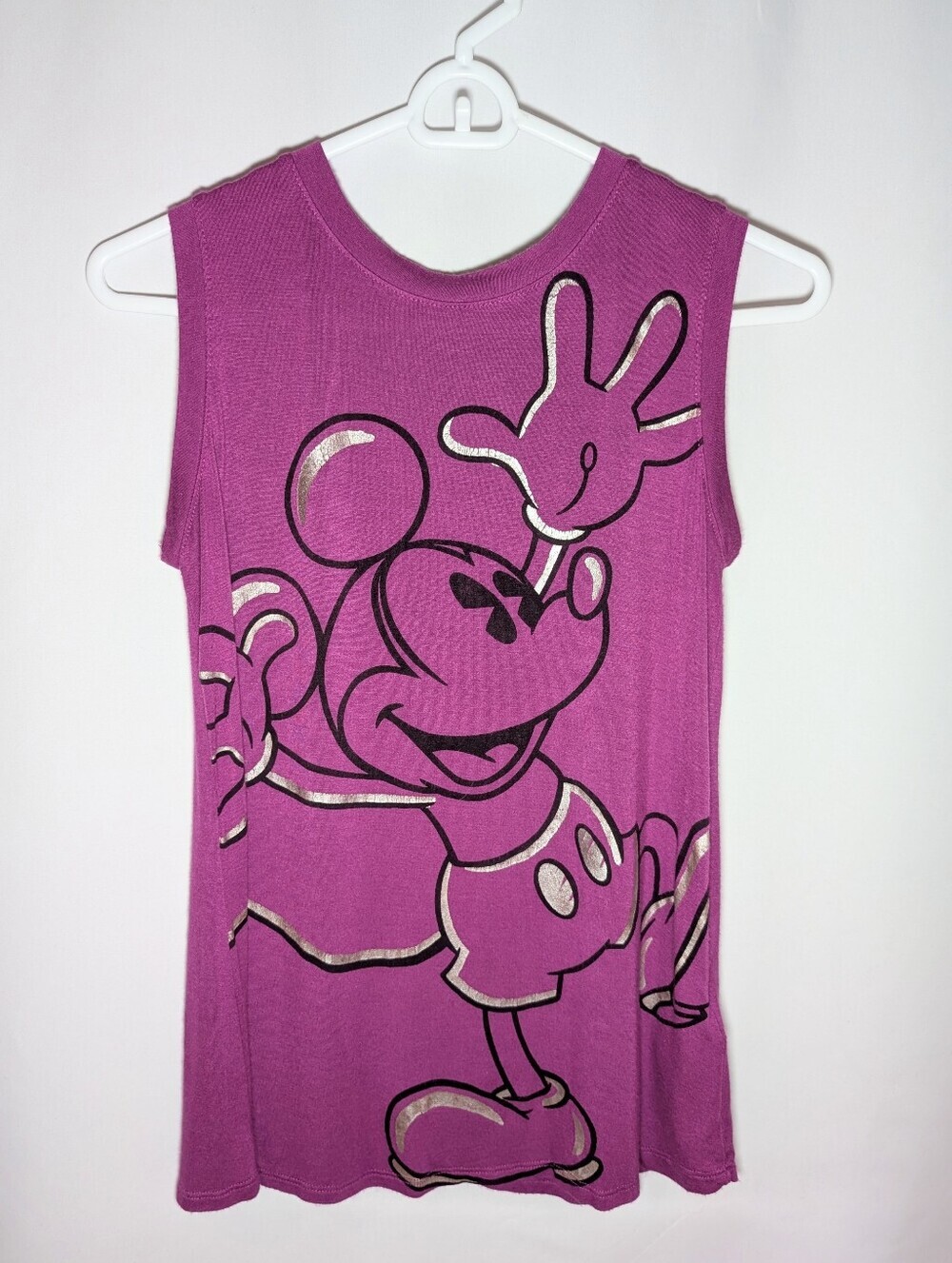 Disney Parks Split Back Purple Graphic Mickey Mouse Sleeveless Tank